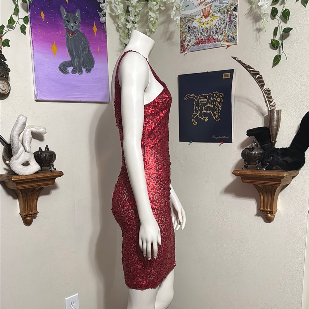 Sequin Red Dress - Picture 2 of 3